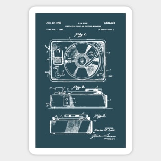 Vintage Record Player Patent Sticker